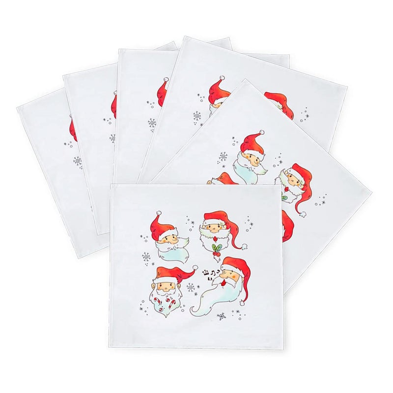 Khakee 6 Pcs Christmas Theme Silk Table Napkins 10x 10 for Xmas Decoration Christmas OrnamentsChristmas Giftxmas21653 - Image 2