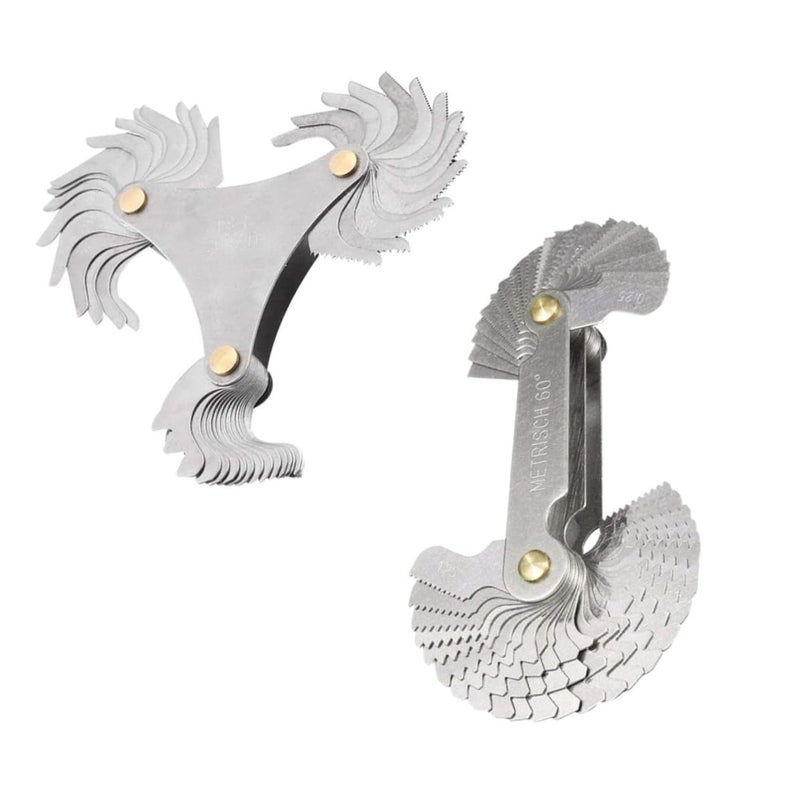 مجموعة قياس الخيوط من الفولاذ المقاوم للصدأ، فاحص صامولة برغي قياسي أمريكي، قطعتان - Image 2