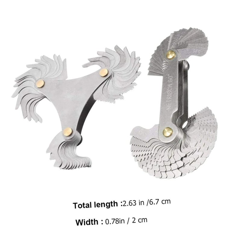 مجموعة قياس الخيوط من الفولاذ المقاوم للصدأ، فاحص صامولة برغي قياسي أمريكي، قطعتان - Image 3