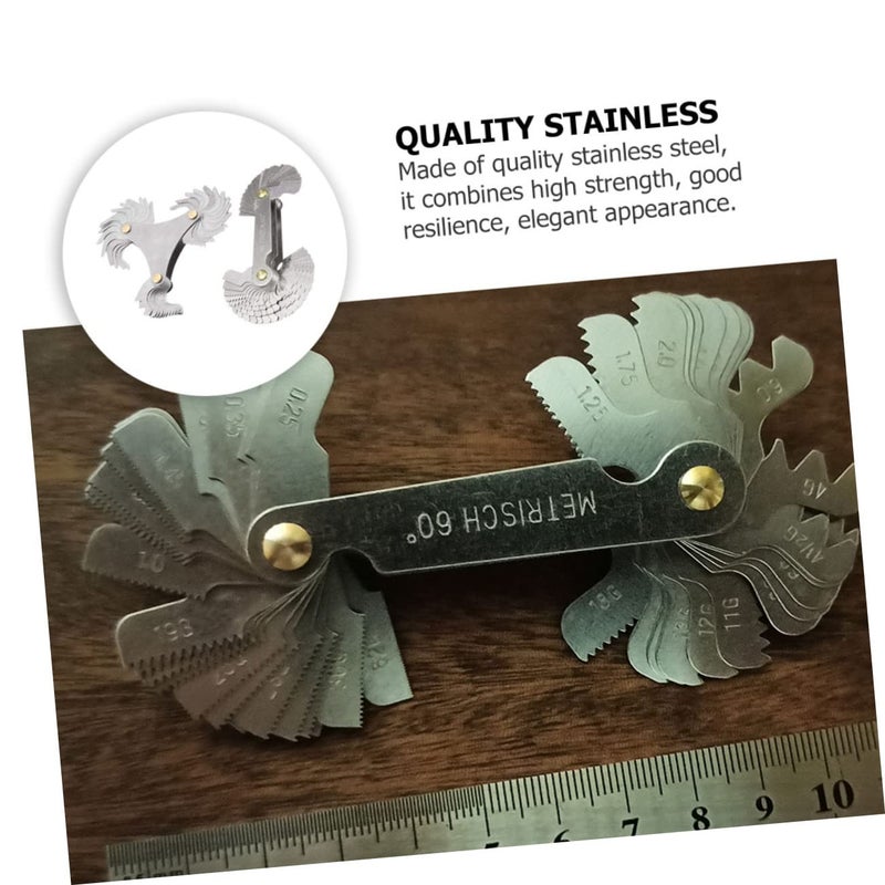 مجموعة قياس الخيوط من الفولاذ المقاوم للصدأ، فاحص صامولة برغي قياسي أمريكي، قطعتان - Image 5