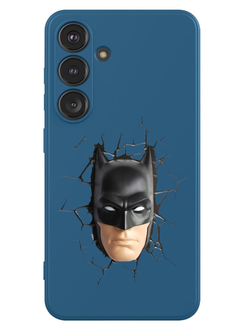 Theodor Protective Slim Fit Case Liquid Silicone Cover with Full Body Protection Anti-Scratch Shockproof Case For Samsung Galaxy S24 Plus (Blue) - Batman Face - Image 1