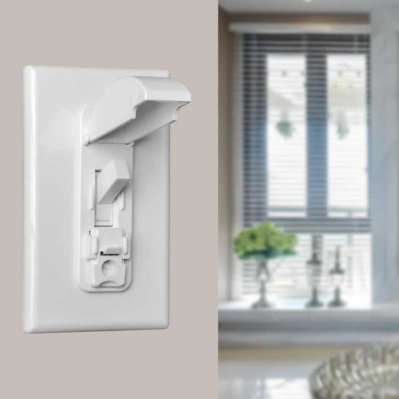 LRANFOW 4 Light Switch Guard Cover, Baby Proof Wall Switch Cover Guard for Toggle Light Switch Protects Your Lights or Circuits from Being Accidentally Turned On or Off - Image 2