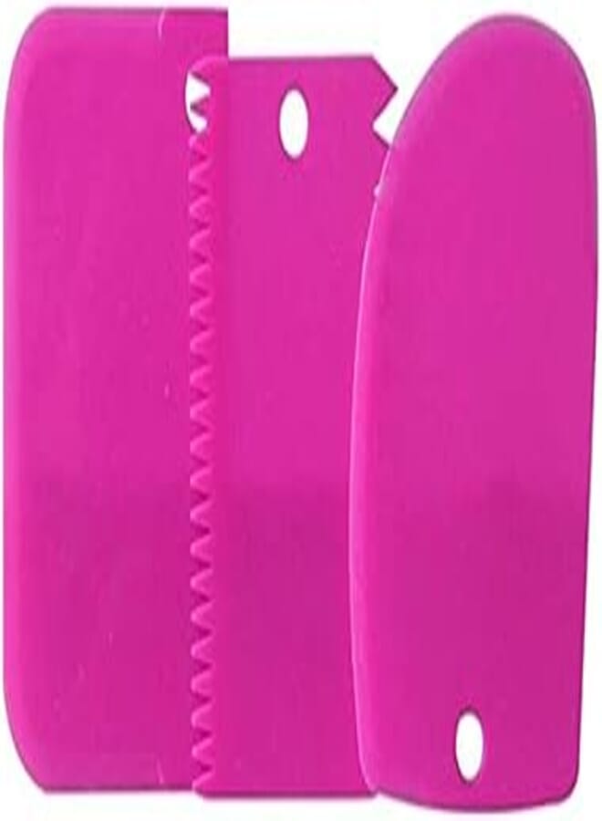 OR 3Pcs/set Plastic Dough Knife Icing Fondant Scraper Jagged Edge Cake Spatula Baking Pastry Tools Plain Smooth Cake Paddle
