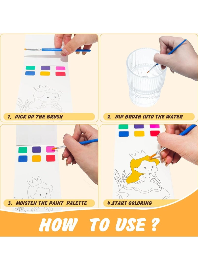 كاست ويف كتب الطلاء بالماء، كتاب تلوين بالألوان المائية، مجموعة طلاء مائي خالية من الفوضى للأطفال من 4-8 سنوات، كتاب تلوين بالألوان المائية للأطفال الصغار، كتاب طلاء مائي جيب للأطفال الصغار - Image 3
