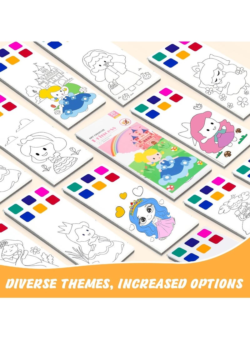 كاست ويف كتب الطلاء بالماء، كتاب تلوين بالألوان المائية، مجموعة طلاء مائي خالية من الفوضى للأطفال من 4-8 سنوات، كتاب تلوين بالألوان المائية للأطفال الصغار، كتاب طلاء مائي جيب للأطفال الصغار - Image 2