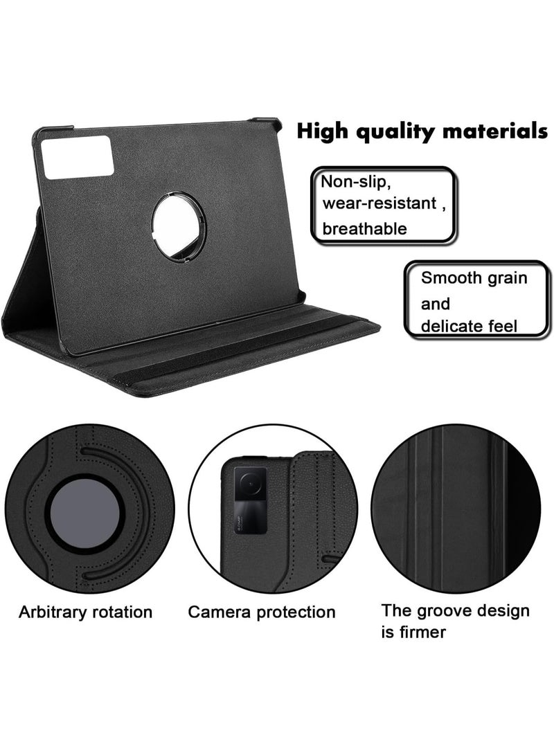 Protective Cover for Xiaomi Redmi Pad SE 11 inch (2023), 360° Rotatable Smart Stand, Leather Folio Flip Cover with Multi-Angle Viewing, Auto Wake Sleep (Black) - Image 5
