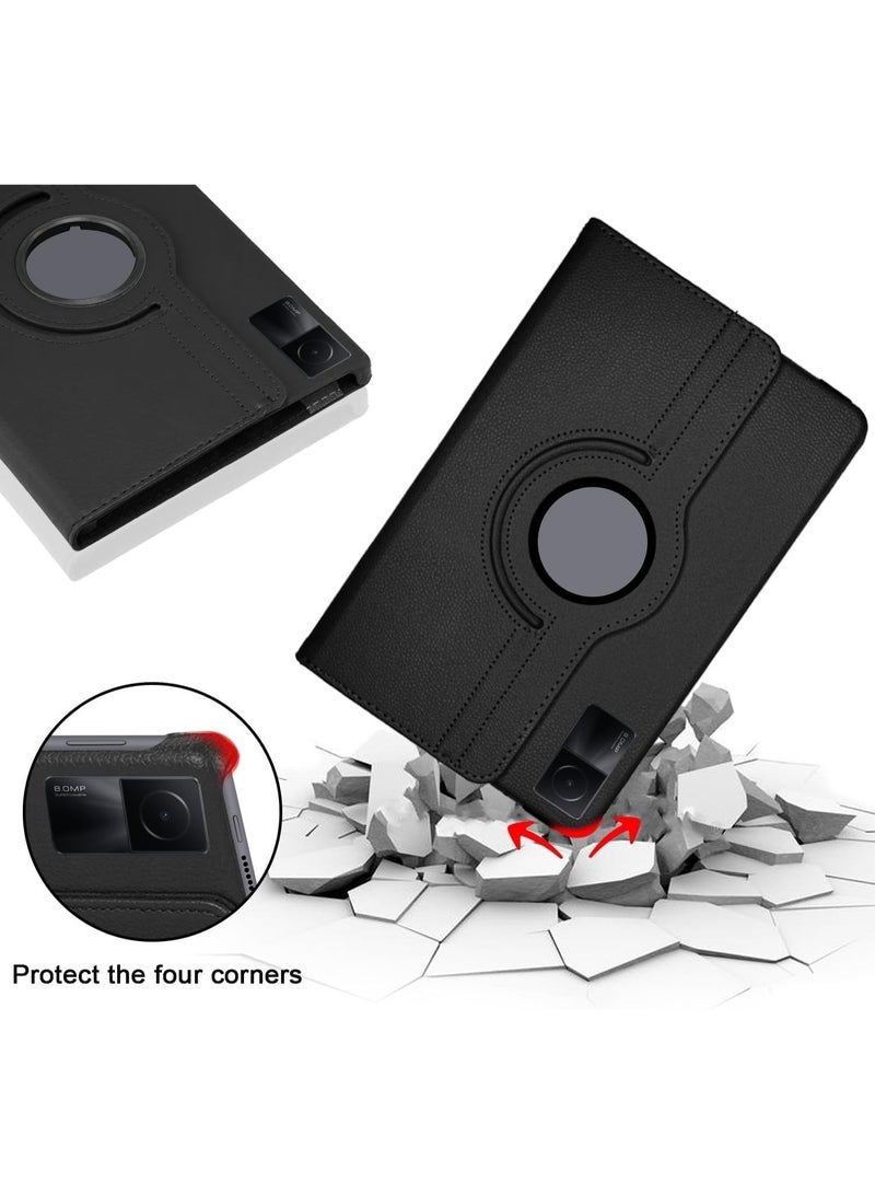 Protective Cover for Xiaomi Redmi Pad SE 11 inch (2023), 360° Rotatable Smart Stand, Leather Folio Flip Cover with Multi-Angle Viewing, Auto Wake Sleep (Black) - Image 4