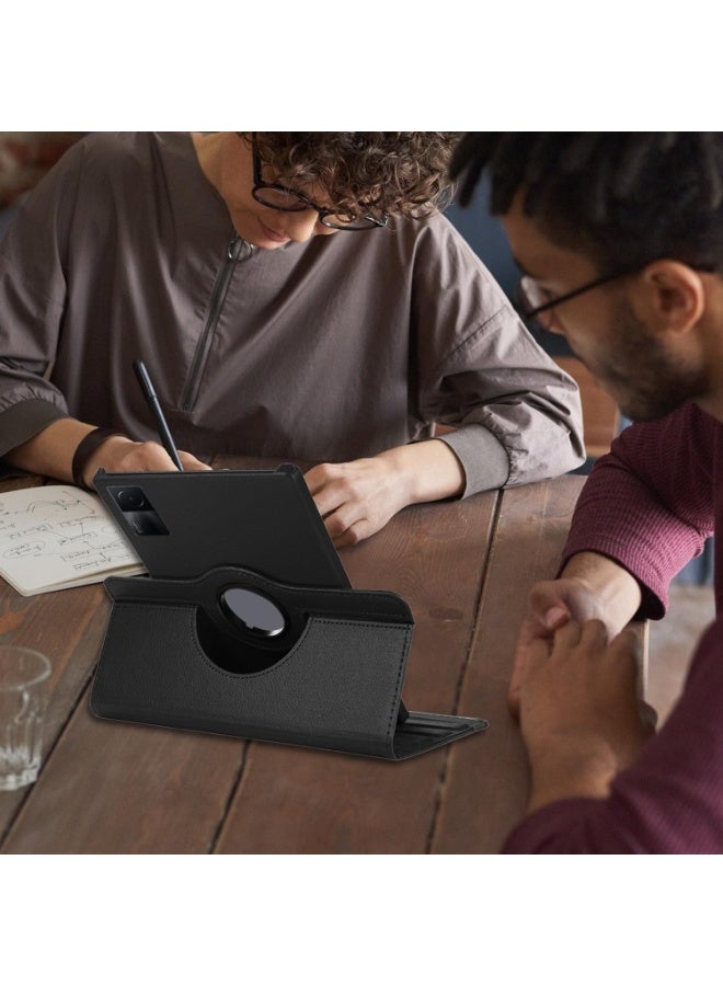 Protective Cover for Xiaomi Redmi Pad SE 11 inch (2023), 360° Rotatable Smart Stand, Leather Folio Flip Cover with Multi-Angle Viewing, Auto Wake Sleep (Black) - Image 2