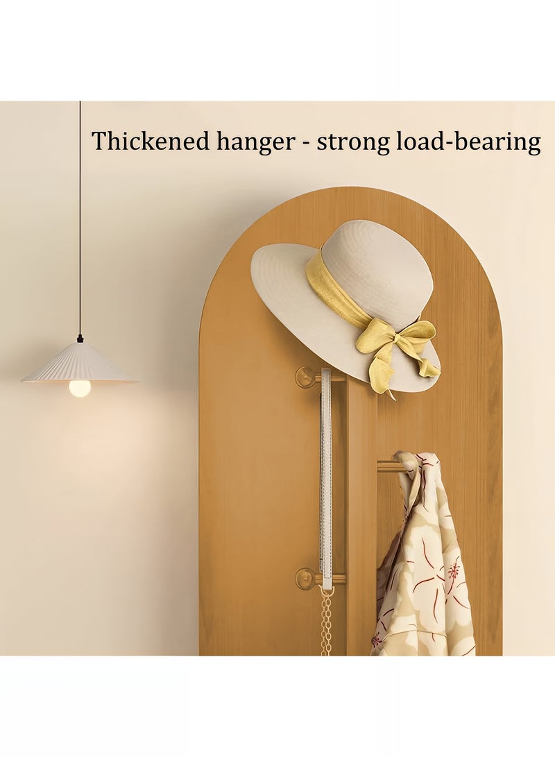 تايمي مرآة طويلة 166x46سم - مرآة دوارة مزودة بعلاقة ملابس خلفية ورفوف تخزين - مرآة خشبية بتصميم انيق وديكور عصري مناسبة لغرف اللبس وغرف النوم وبجانب الباب - Image 3