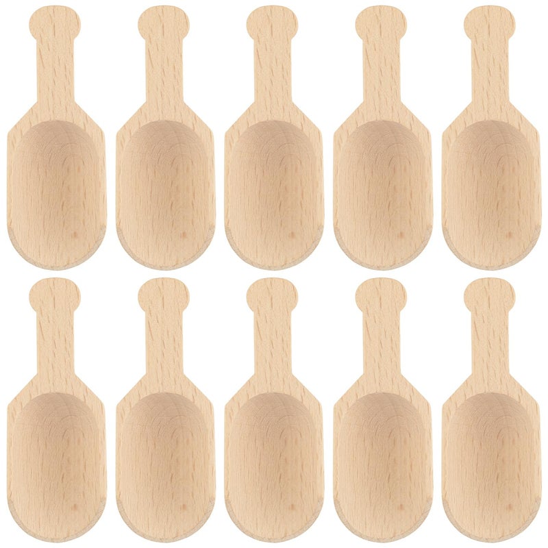 AUEAR, Mini Wooden Scoops Unpainted Kitchen Spoon for Candy Spices Parties Bath Salts Essential (20 Pack, Half Handle) - Image 1