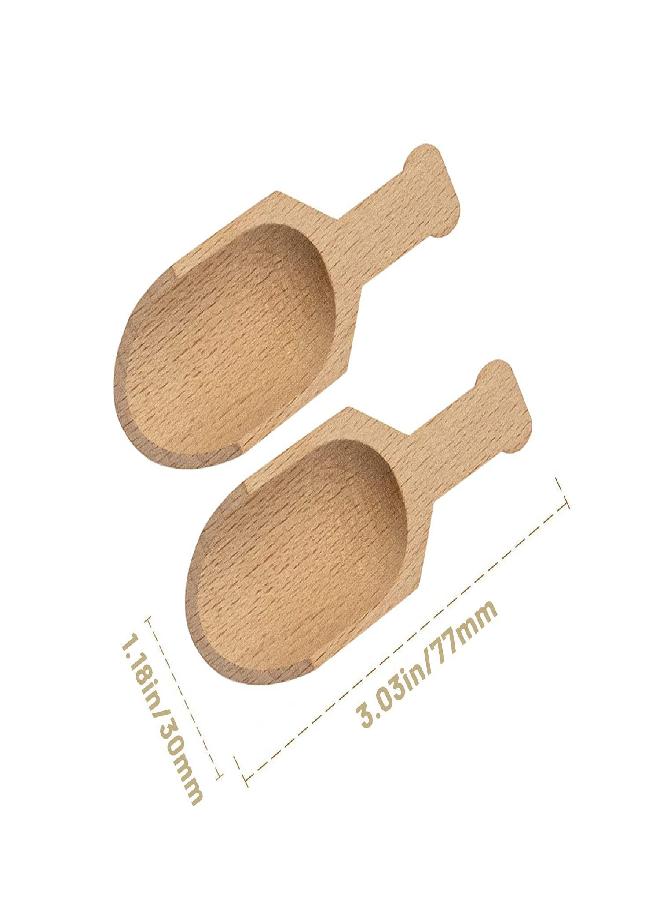 AUEAR AUEAR, Mini Wooden Scoops Unpainted Wooden Kitchen Spoon for Candy Spices Parties Bath Salts Candy Essential (20 Pack, Half Handle)  - Image 2