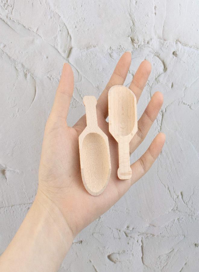 AUEAR AUEAR, Mini Wooden Scoops Unpainted Wooden Kitchen Spoon for Candy Spices Parties Bath Salts Candy Essential (20 Pack, Half Handle)  - Image 3