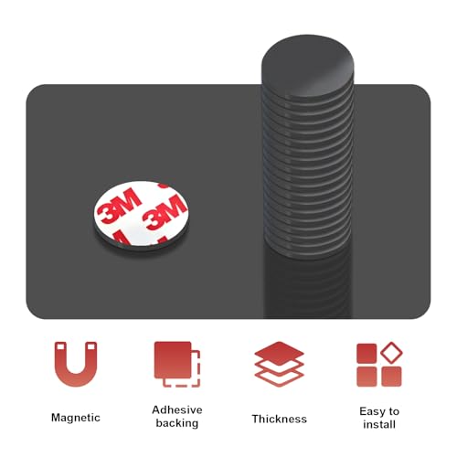 CHUNNIAO Magnetic Dots,Round Magnets with Adhesive Backing,Small Magnet 1.2" Self Sticky Magnetic Circle for Crafts,Peel and Stick Magnet for Family School Activities,Thickness 80Mil,24PCS Per Pack - Image 2