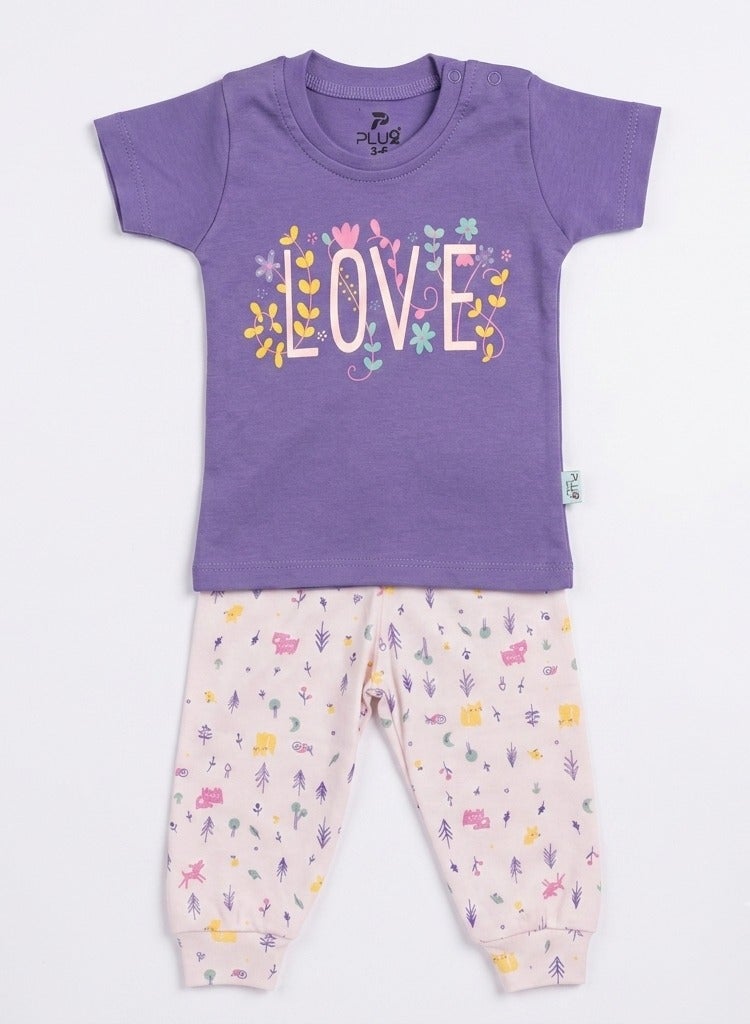 Pluto Pack of 2 Cotton Pajama Set for Baby Girl - Image 4