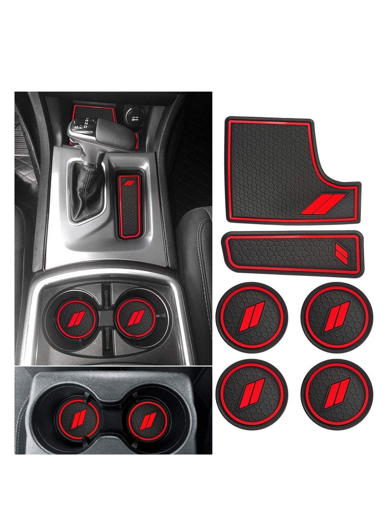 Anti Dust Mats and Trim for Dodge Charger Accessories, 6 Pcs Cup Inserts 3 A/C Volume Radio Switch Ring 5 Meters Car Interior Moulding Strip Decal - Image 1
