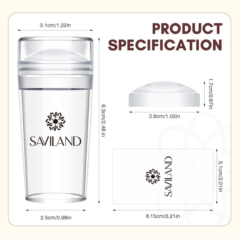 Saviland French Tip Stamp: 14PCS French Tip Tool with Replaceable Nail Stamp Head, Clear Silicone Nail Stamper with Scrapers for French Manicure Home DIY Nails Art Salon - Image 4