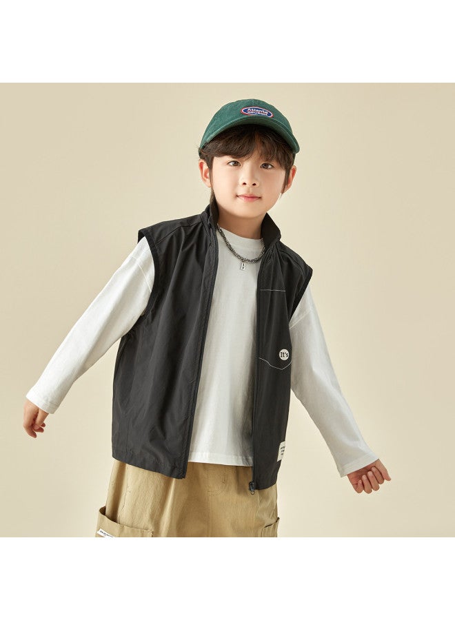 And Stylish】kids' Outdoor Functional Vest, 2025 Spring/autumn Sleeveless Jacket For Boys - Image 3
