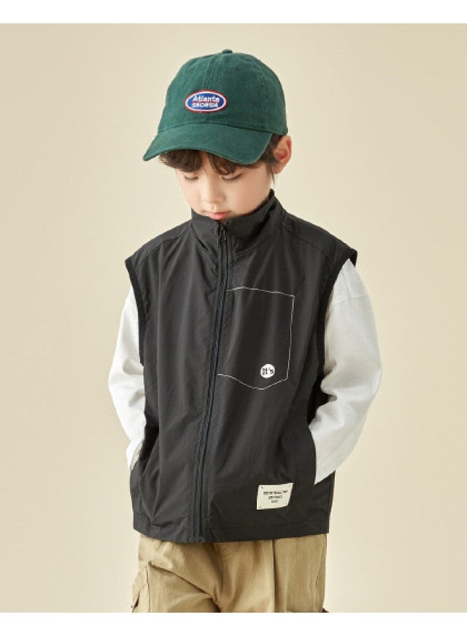 And Stylish】kids' Outdoor Functional Vest, 2025 Spring/autumn Sleeveless Jacket For Boys - Image 1