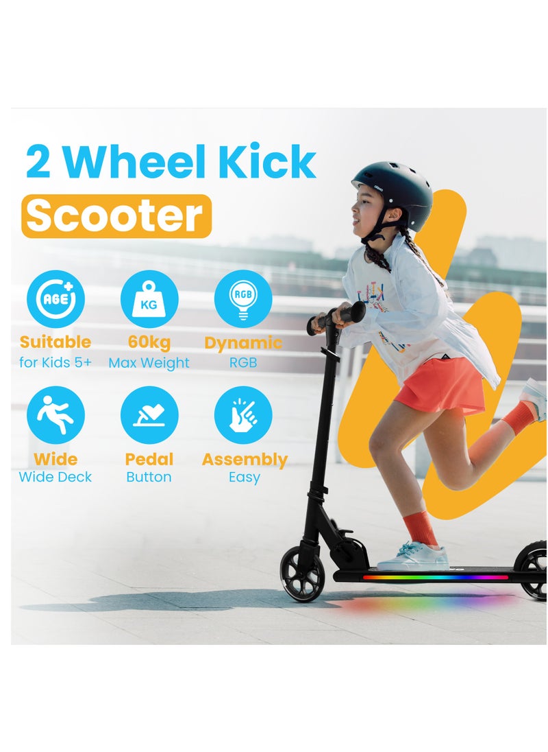 GRAFLO 2 Wheel Light Up Kick Scooter Includes LED Lights on up Stem, Wheels and Deck Adjustable Handlebar Rear Brake Easy Folding Mechanism Outdoor Activities for Boys and Girls, Ages 5+  - Image 3