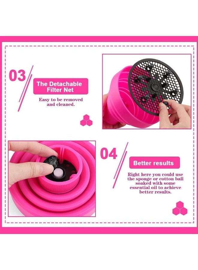 Foldable silicone air diffuser for hair dryer, professional, for curly and wavy hair, multi-colored - Image 5