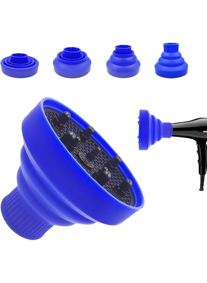 Foldable silicone air diffuser for hair dryer, professional, for curly and wavy hair, multi-colored - Image 1