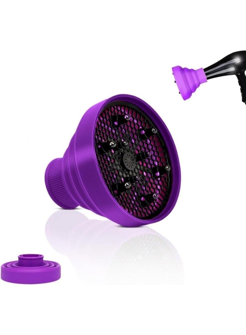 Foldable silicone air diffuser for hair dryer, professional, for curly and wavy hair, multi-colored - Image 3