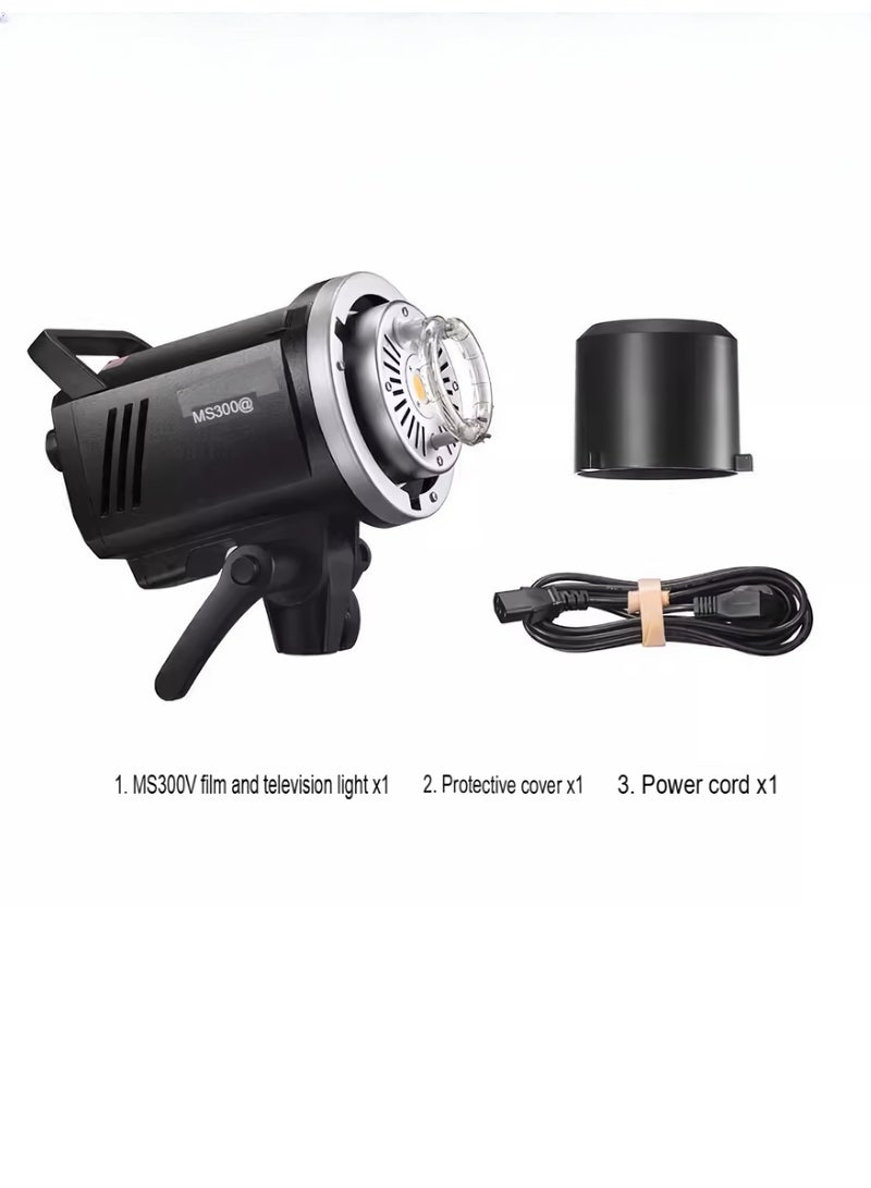 Godox MS300V LED Video Light, Lightweight And Compact Studio Light, Portable Durable Powerful Photography Light, Easy To Carry Fill Light For Studio Photography Portrait Photography, (1pc, MS300V) - Image 1