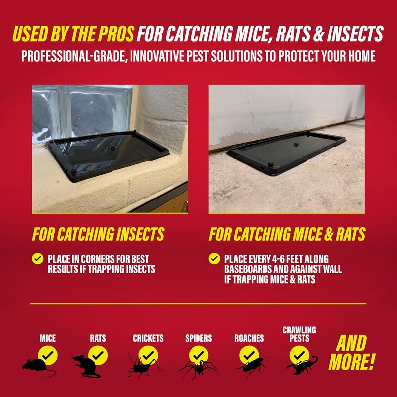 Catchmaster Glue Mouse Traps Indoor for Home 12PK, Bulk Glue Traps for Mice and Rats, Pre-Baited Adhesive Plastic Trays for Inside House, Snake, Lizard, Insect, & Spider Traps, Pet Safe Pest Control - Image 4