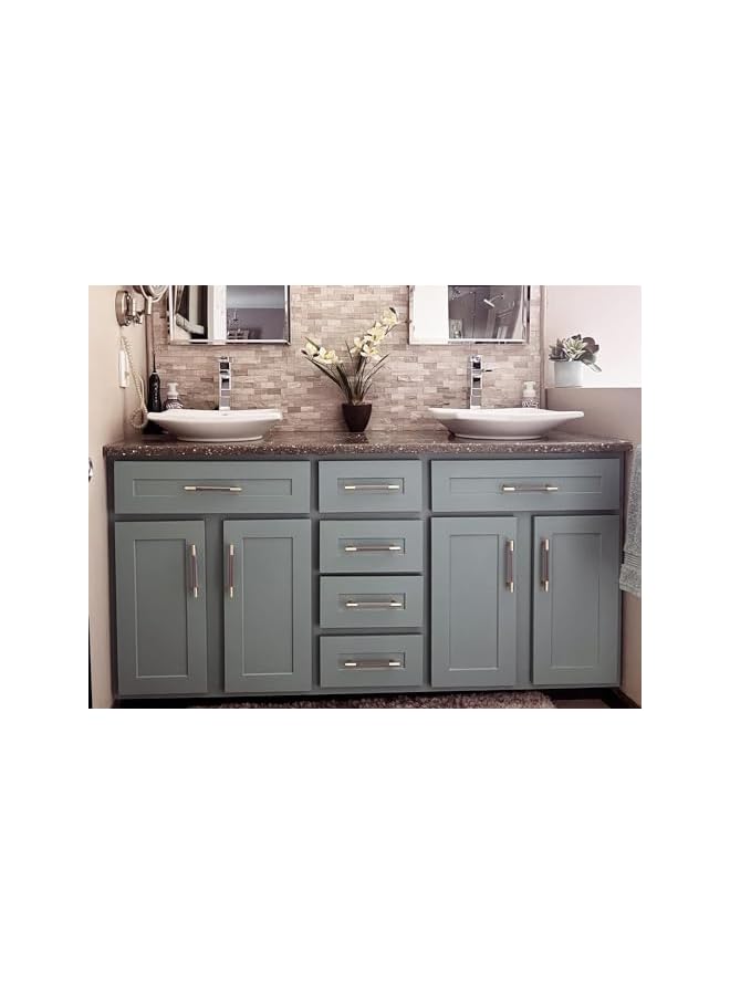 promass 6 Pack Cabinet Handles 6.2'' Modern Grey & Gold Aluminum Cabinet Pulls Knurled Diamond Pattern Drawer Hardware for Kitchen Cupboard Door and Bathroom (5" Hole Center) - Image 5