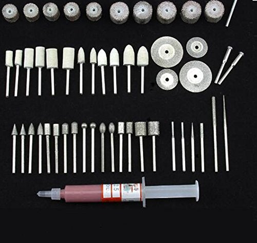 LUO KE 52pcs Diamond Mounted Burr Sets for Jade/Stone/Jewelry Making, Engraving, Polishing and Buffing Fit Dremel Rotary Tools - Image 1