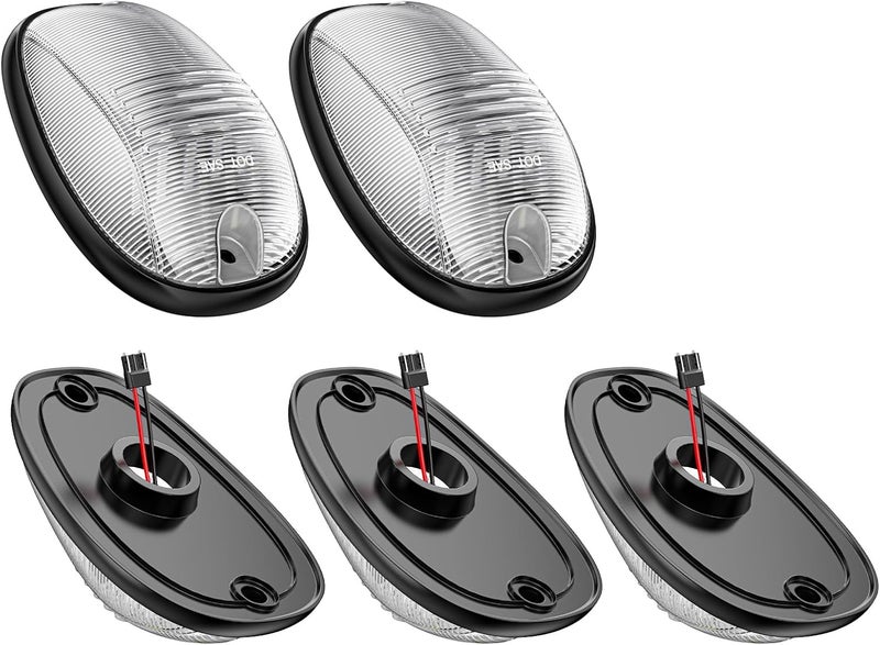 SHINEFIT LED Cab Roof Light for 2003-2018 Ram Trucks - 5PCS Clear Lens Amber Top Cab Clearance Light - Image 4