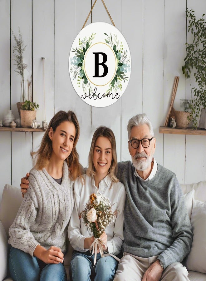YUNKKIN Spring Wreaths for Front Door Monogram Letter B Floral Spring Wreath Wooden Welcome Sign for Front Door Family Last Name Initial Spring Wreath for Porch Wall Home Decor - Image 5