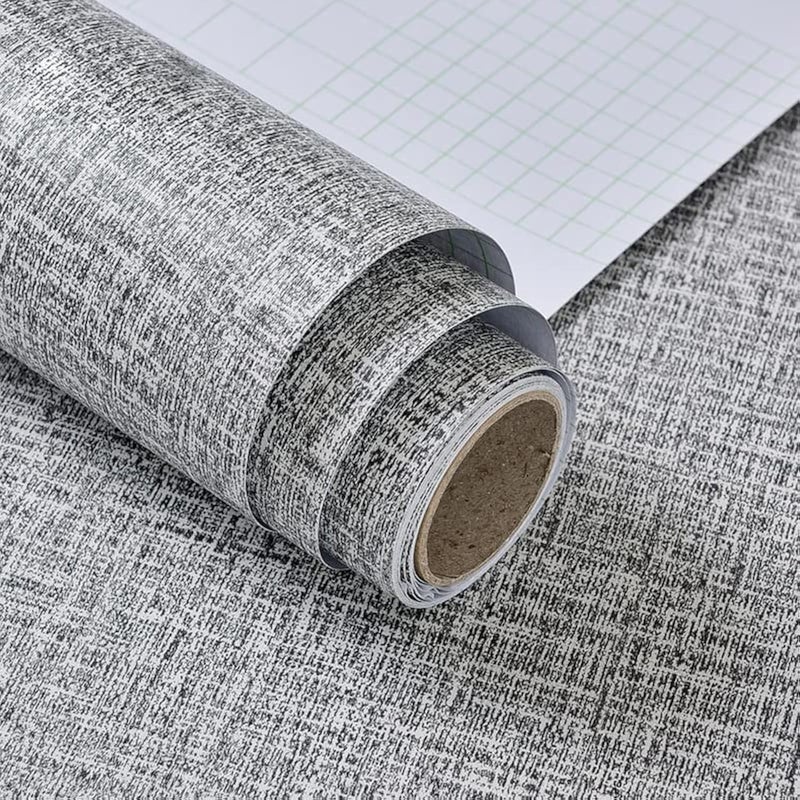 Yancorp Textured Fabric Wallpaper 24x197 Faux Grasscloth Peel Stick SelfAdhesive Removable Wallpaper Counter Top Liners - Image 2