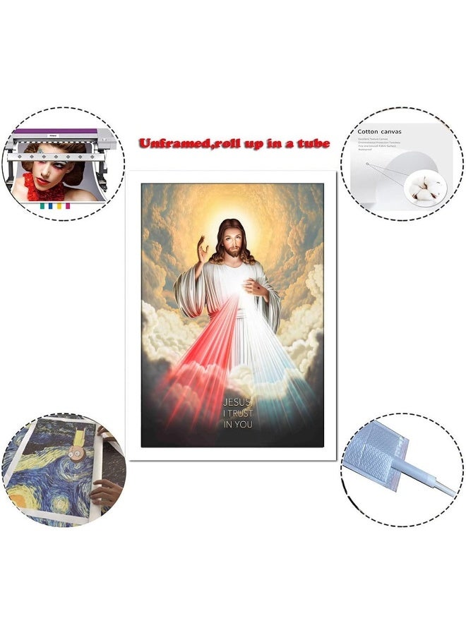 FireDeer Catholic Jesus Poster Print On Canvas Painting Christian God Pictures for Living Room No Frame - Image 2
