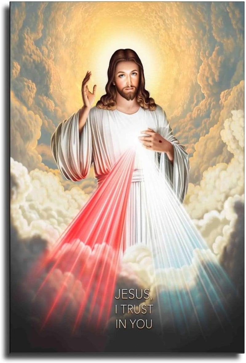 FireDeer Catholic Jesus Poster Print On Canvas Painting Christian God Pictures for Living Room No Frame - Image 1