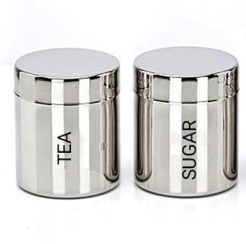 STEEPLE Stainless Steel Tea, Sugar & Coffee Container Set | 800ml Each Jar| Mirror Finish Stainless Steel Canisters | Airtight Lid Storage Jars | Food-Grade, Rust-Proof - Image 3