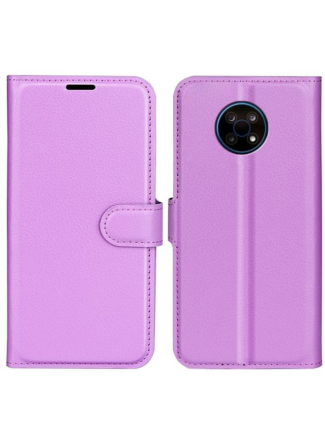 إيروريكس جراب لهاتف Nokia G50 بتصميم ليتشي، قابل للطي أفقيًا، مع حامل وفتحات للبطاقات ومحفظة - Image 1