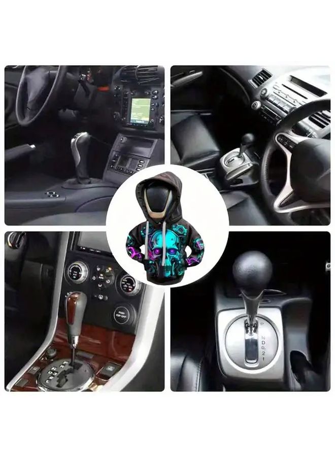 Cyberpunk Skull Pattern Car Gear Shift Knob Cover Universal Fit Automotive Interior Decor - Image 3