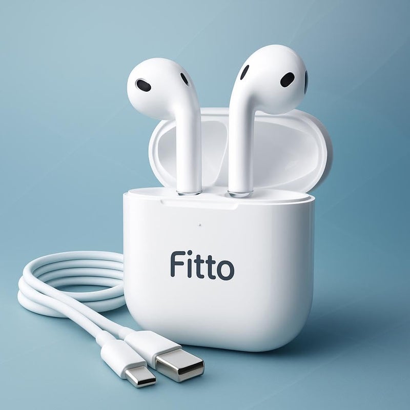 Fitto Wireless Stereo Earbuds Type-C Charging Bluetooth Earphones - Image 3