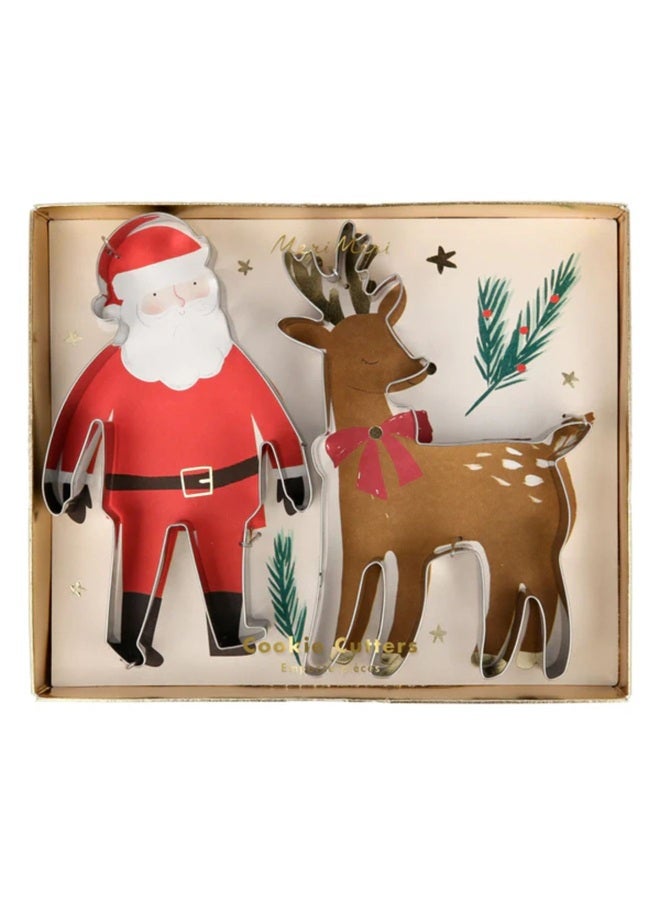 Meri Meri Santa & Reindeer Festive Cookie Cutters - Image 1