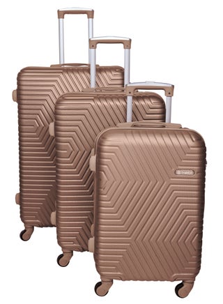 TravelWay Lightweight Luggage Set of 3 Bag - 3 Sizes Hardshell Suitcase Spinner Luggage for Travel | ABS Luggage with 4 Spinner Wheels (Golden, Set of 3) - pzsku/Z1D3539DA1DA811E72D84Z/45/1745286671/4c34b4d4-37e2-4e0f-8505-2569fadfea8c