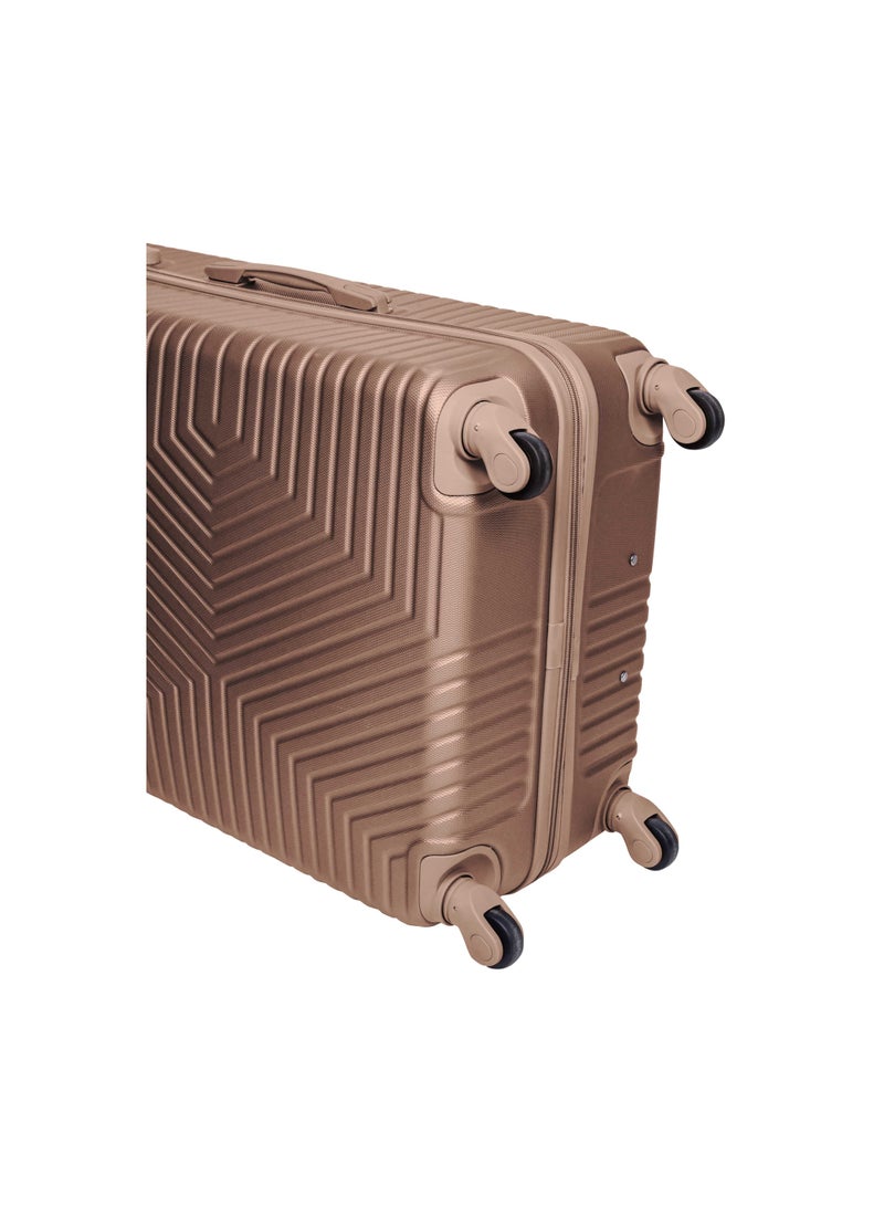 TravelWay Lightweight Luggage Set of 3 Bag - 3 Sizes Hardshell Suitcase Spinner Luggage for Travel | ABS Luggage with 4 Spinner Wheels (Golden, Set of 3)