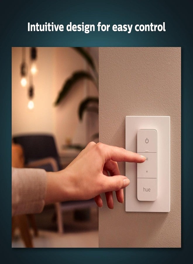 فيليبس هوي مفتاح الإضاءة الذكي Philips Hue مع جهاز تحكم عن بعد، أبيض - عبوة واحدة - تشغيل أضواء Hue وإطفائها وخفض سطوعها أو تقليلها - يتطلب جسر Hue - تركيب سهل بدون أسلاك - Image 4