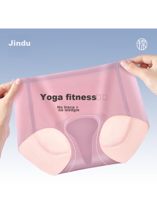 jindu منطقة جيندو المثلثة سراويل يوجا مضادة للإحراج للنساء، لياقة رياضية حرير جليدي بدون خياطة غير مرئي رقيق طراز صيفي - Image 1