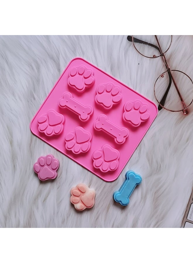 6-piece Cat Paw Bone 78 Chocolate Cookie Silicone Mold Candy Pudding Dessert Mold Cake Baking Utensils-Color:Rice Powder - Image 5