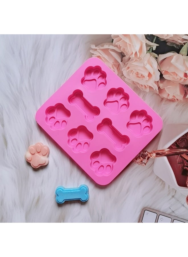 6-piece Cat Paw Bone 78 Chocolate Cookie Silicone Mold Candy Pudding Dessert Mold Cake Baking Utensils-Color:Rice Powder - Image 4