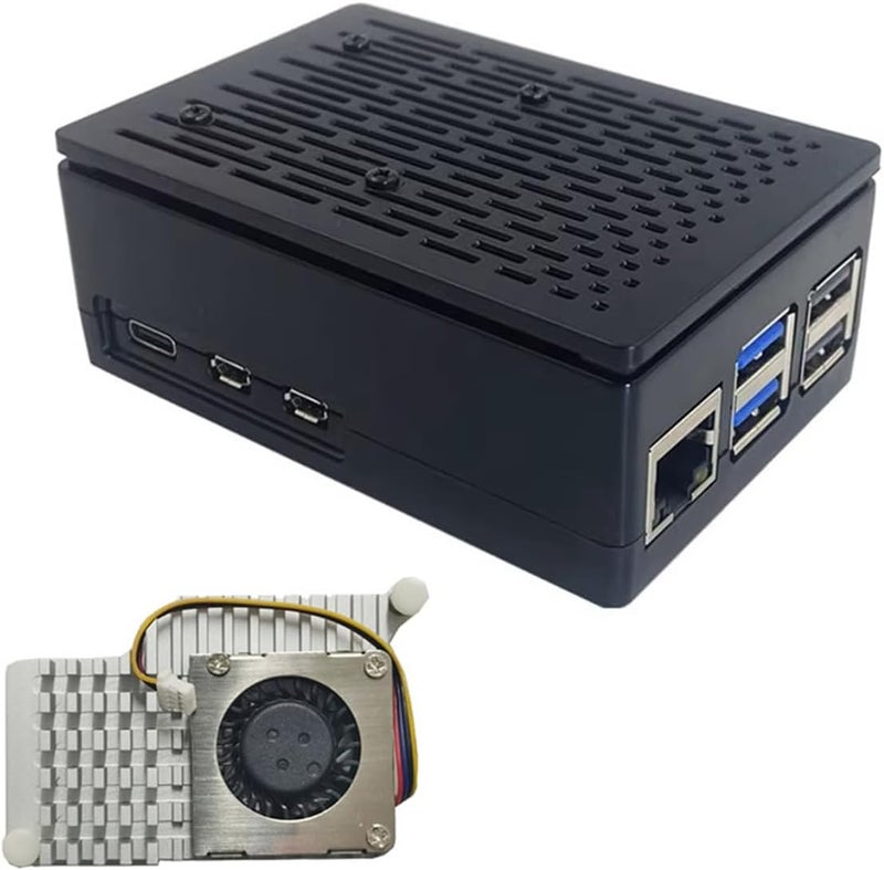 علبة تبريد لغطاء لوحة RPi 5 مع مروحة تبريد رسمية اختيارية لتبريد لوحة تطوير RPi5 - Image 1