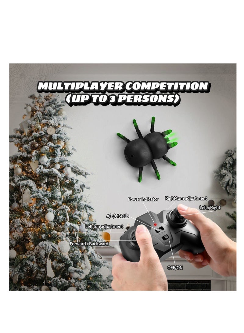 SOLARAE Remote Control Spider, RC Climbing Wall Floor Dual Spider, 360° Rotation Spider Toy, LED Light Remote Control Stunt Remote Control Spider Toys, for Boys Girls Kids Birthday - Image 3