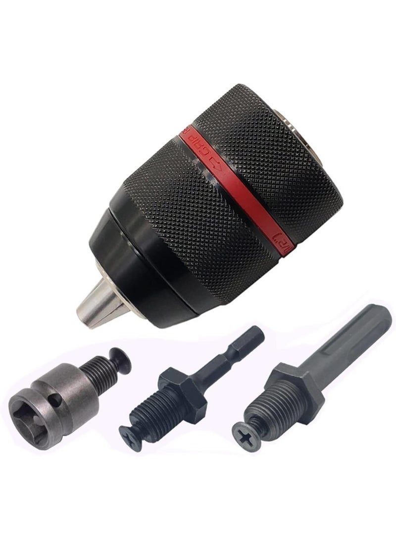 GGOOT Metal Heavy Duty 1/2-20UNF 13mm Keyless Drill Chuck Hex Shank/SDS/Socket Square Female Adaptor Hardware Tool Professional Chuck(Chuck and Shank Set) - Image 1
