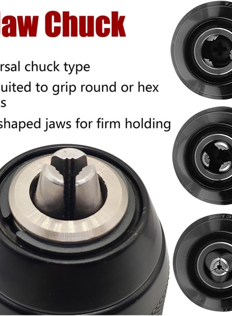 GGOOT Metal Heavy Duty 1/2-20UNF 13mm Keyless Drill Chuck Hex Shank/SDS/Socket Square Female Adaptor Hardware Tool Professional Chuck(Chuck and Shank Set) - Image 2